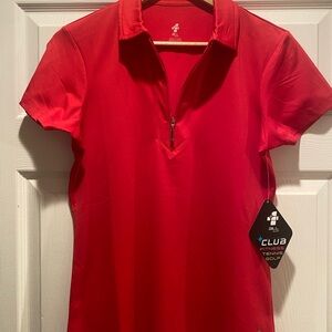 Vibrant Red Short Sleeve Polo Tee
